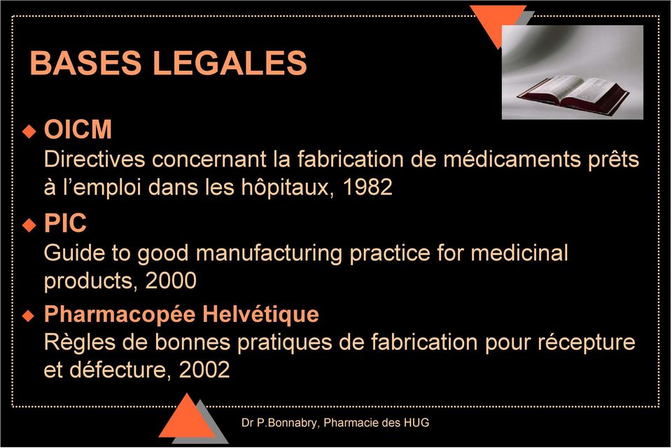 good manufacturing practice for medicinal products, 2000 Pharmacopée