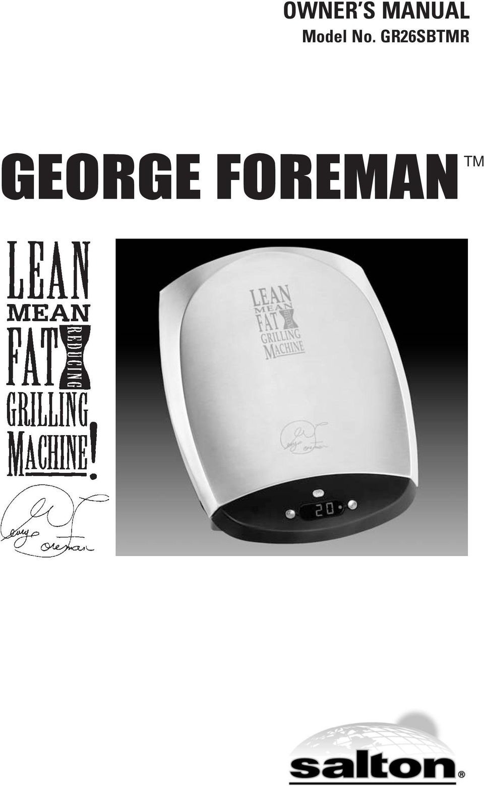 George foreman lean mean fat grilling machine owner's manual