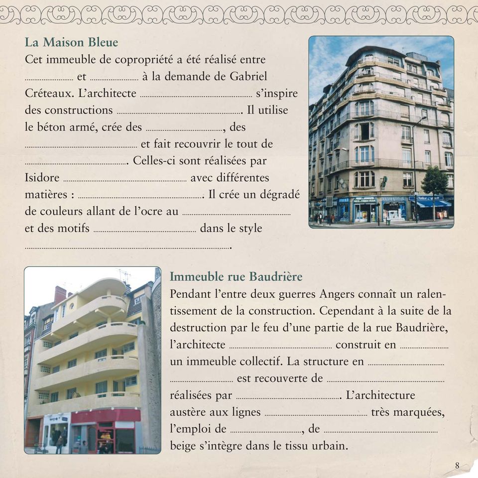 .. Immeuble rue Baudrière Pendant l entre deux guerres Angers connaît un ralentissement de la construction.