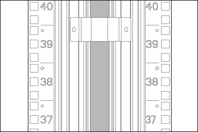 4. Appuyez délicatement sur le profil de rail en mousse dans l'espace jusqu'à ce qu'il soit aligné avec le cadre vertical. Installation du joint de sol 1.