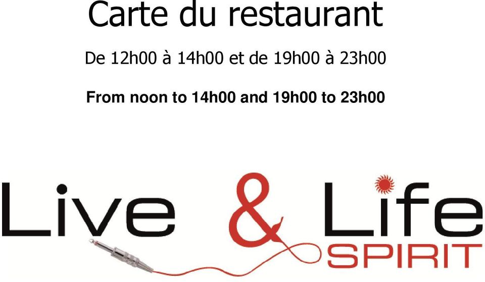 19h00 à 23h00 From noon
