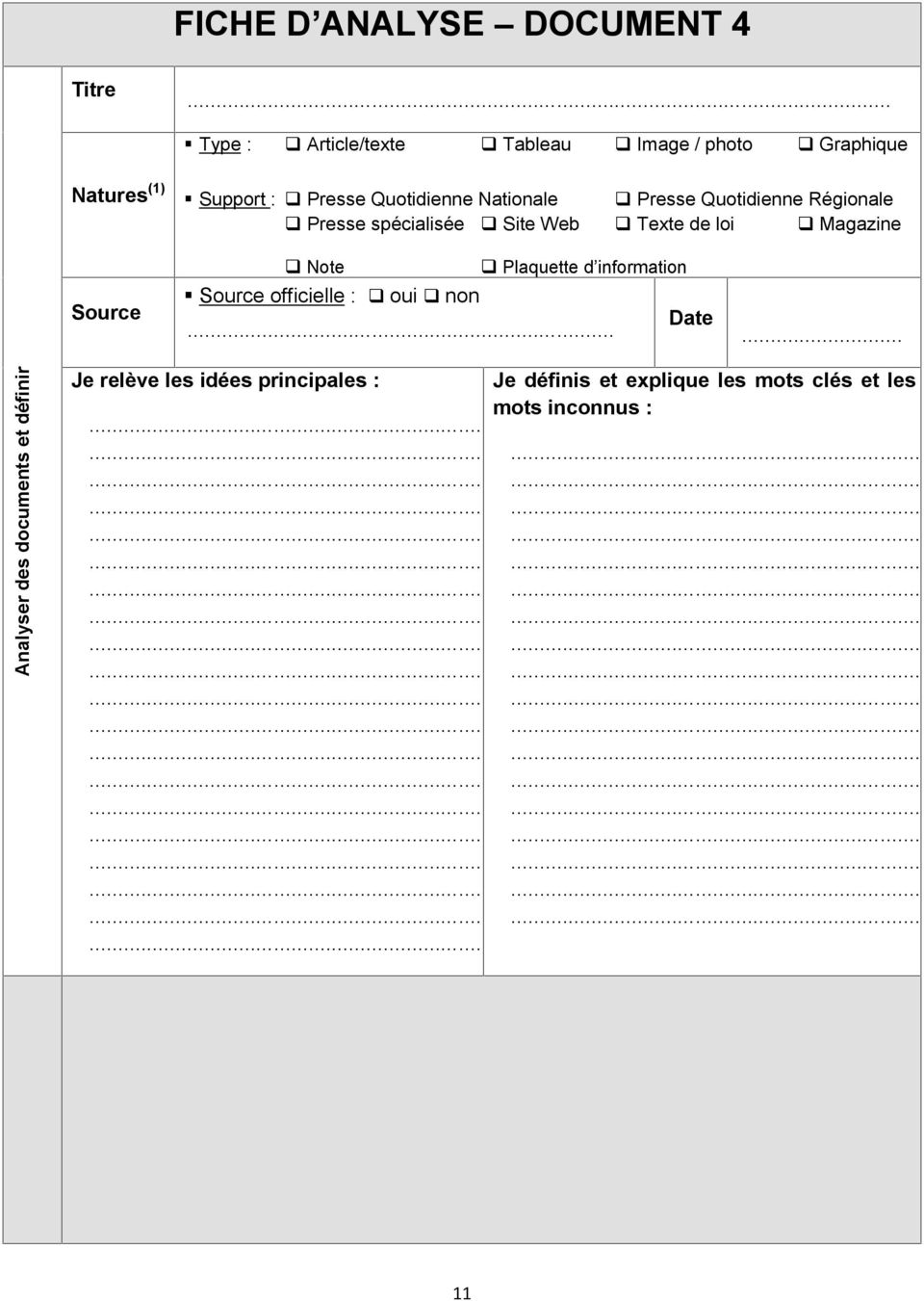 Quotidienne Régionale Presse spécialisée Site Web Texte de loi Magazine Source Note Plaquette d information Source