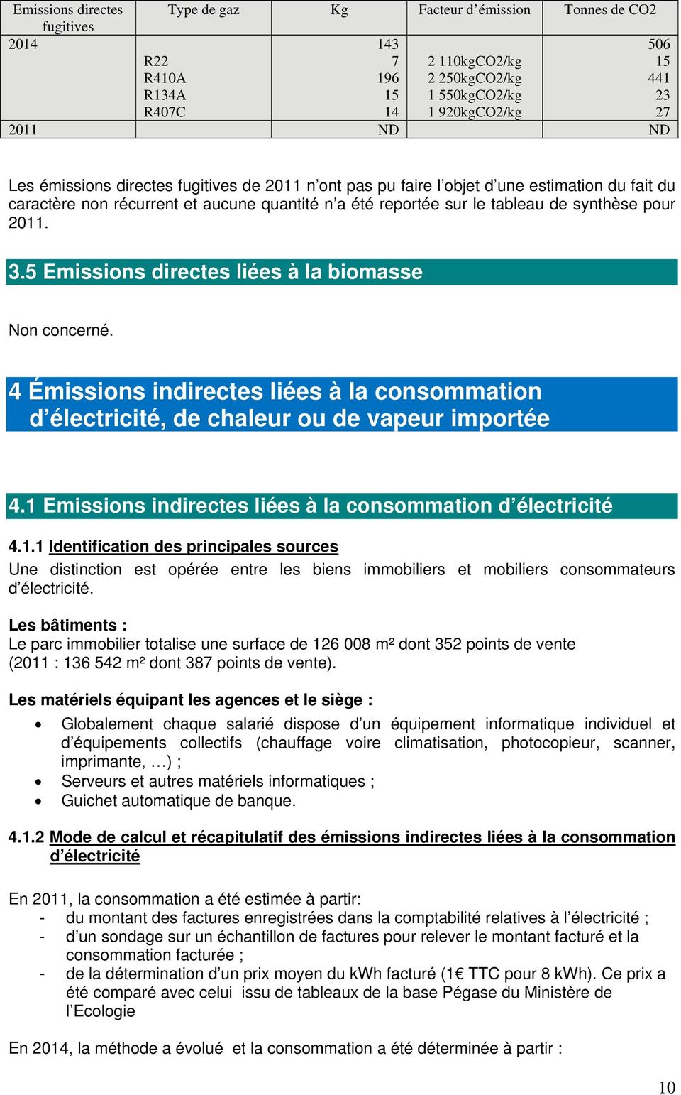 3.5 Emissions directes liées à la biomasse Non concerné. 4 Émissions indirectes liées à la consommation d électricité, de chaleur ou de vapeur importée 4.