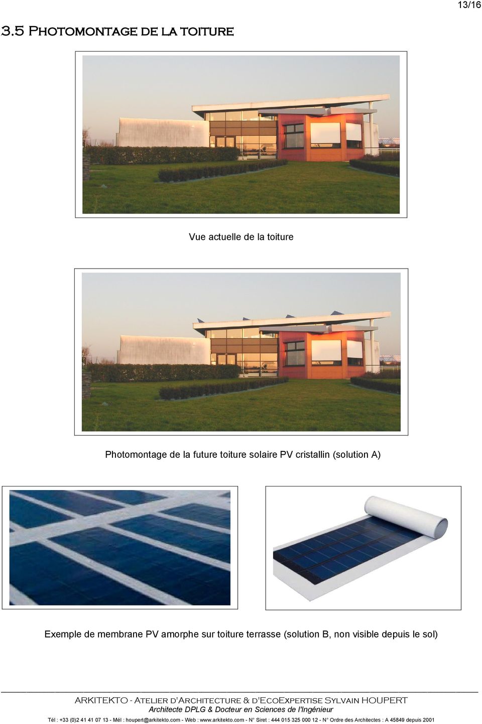 Photomontage de la future toiture solaire PV cristallin