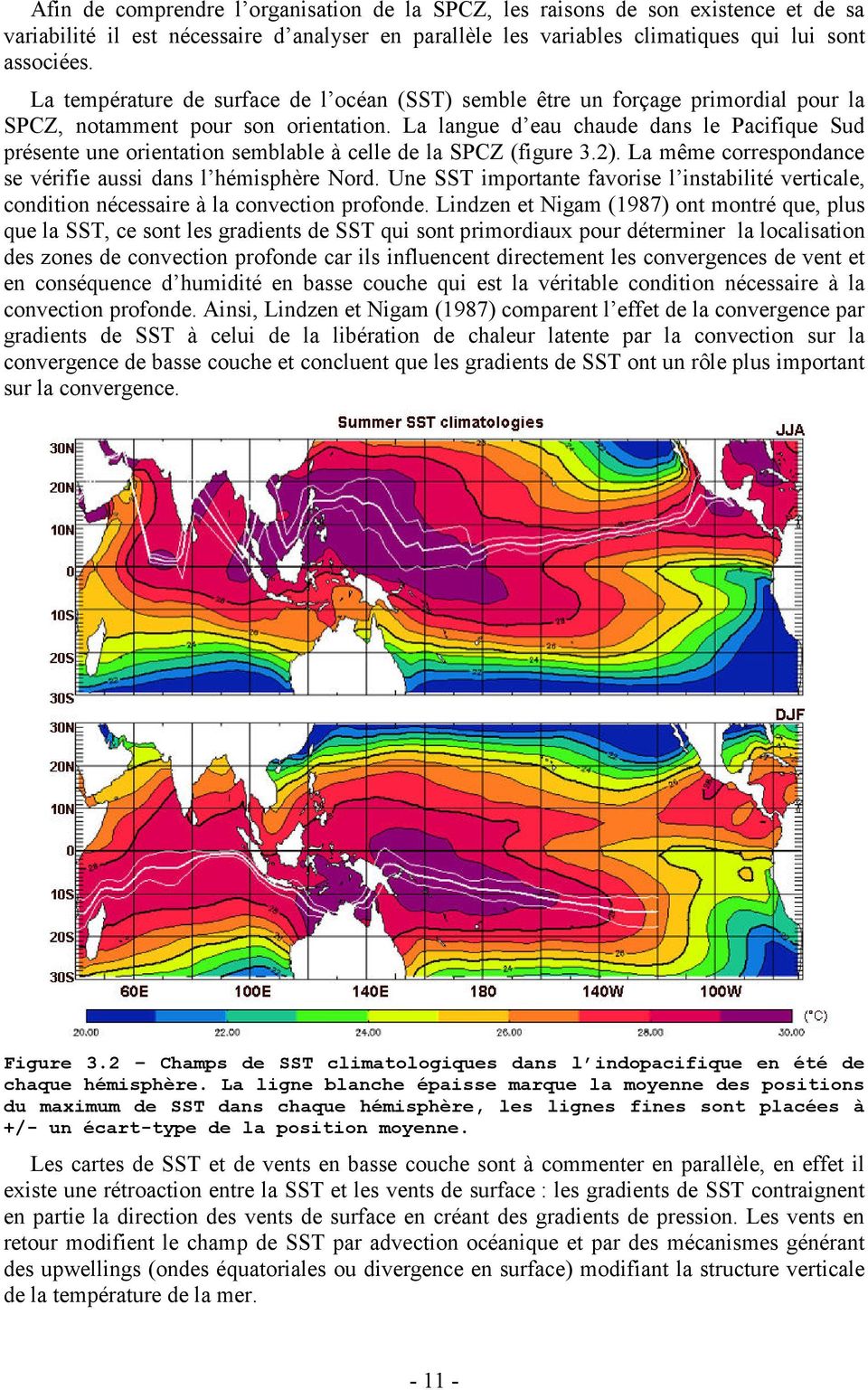 La langue d eau chaude dans le Pacifique Sud présente une orientation semblable à celle de la SPCZ (figure 3.2). La même correspondance se vérifie aussi dans l hémisphère Nord.