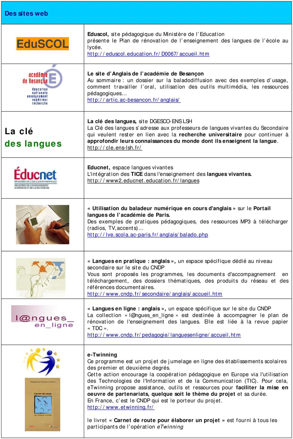 pédagogiques http://artic.ac-besancon.