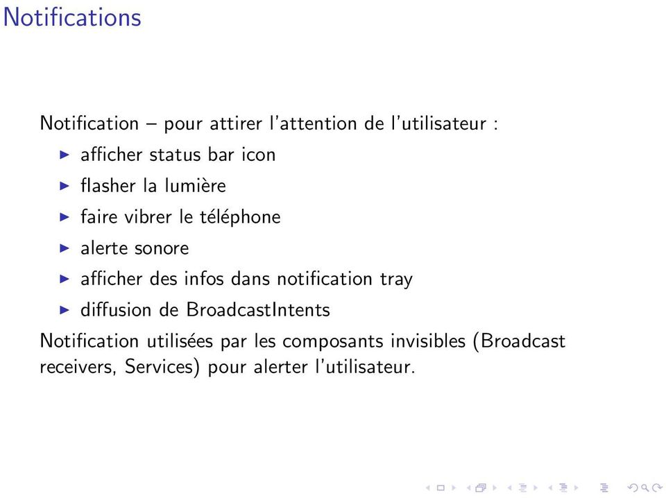 des infos dans notification tray diffusion de BroadcastIntents Notification
