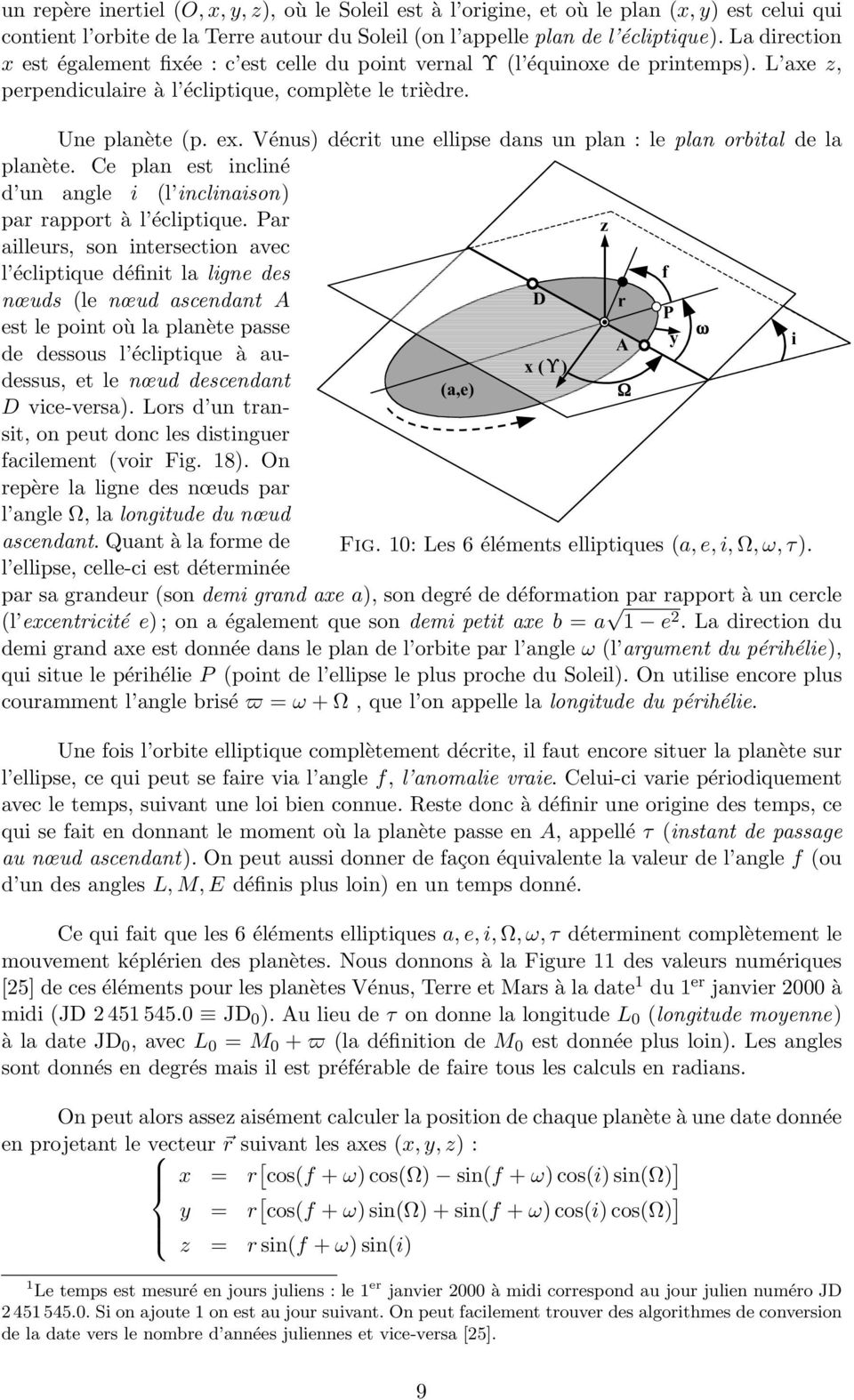 Vénus) décrit une ellipse dans un plan : le plan orbital de la planète. Ce plan est incliné d un angle i (l inclinaison) par rapport à l écliptique.