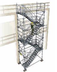 Escalier d'accès à paliers incorporés avec notice de montage en sécurité Matériel neuf