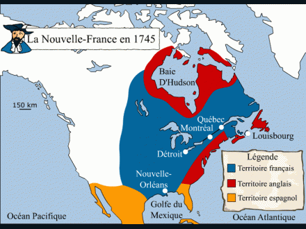 La société canadienne entre 1745 et 1820 Dossier documentaire Le territoire vers 1745 D'une baie à un golfe Quel grand territoire que celui de la Nouvelle-France!
