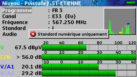 18.2 Messages d impossibilité TM06-SM08-STM45-STM47 Pas de décodeur DVB-C sur un TM06 donc pas d image TV. Pas d image TV en analogique.