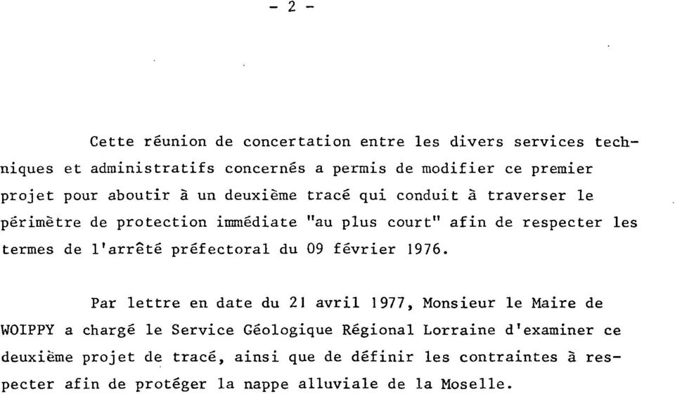 l'arrêté préfectoral du 09 février 1976.