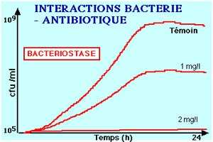 Modalités d action Bactériostase : ralentissement ou arrêt
