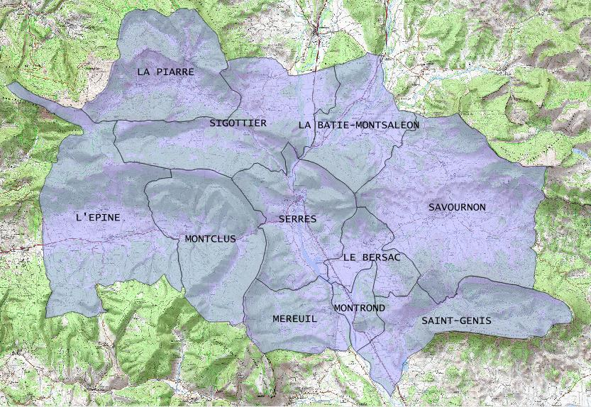 Pays Sisteronais-Buëch et CC du Serrois 148 km² 2 560 habitants 11