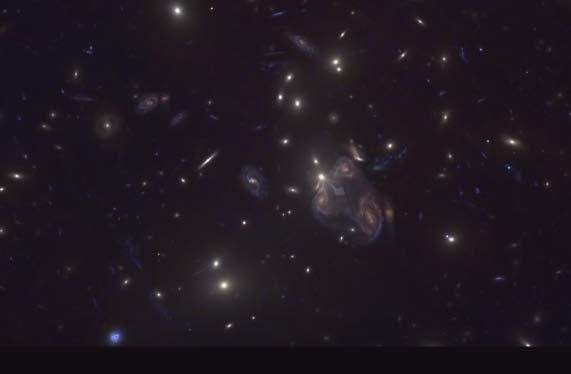 Démonstration de lentilles gravitationnelles par un amas de galaxie massives Les plus gros amas de galaxies sont assez massifs pour produire des effets de