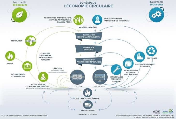 Economie circulaire : définition Système économique d échange et de production qui, à tous les stades du cycle de vie des produits (biens et services), vise à