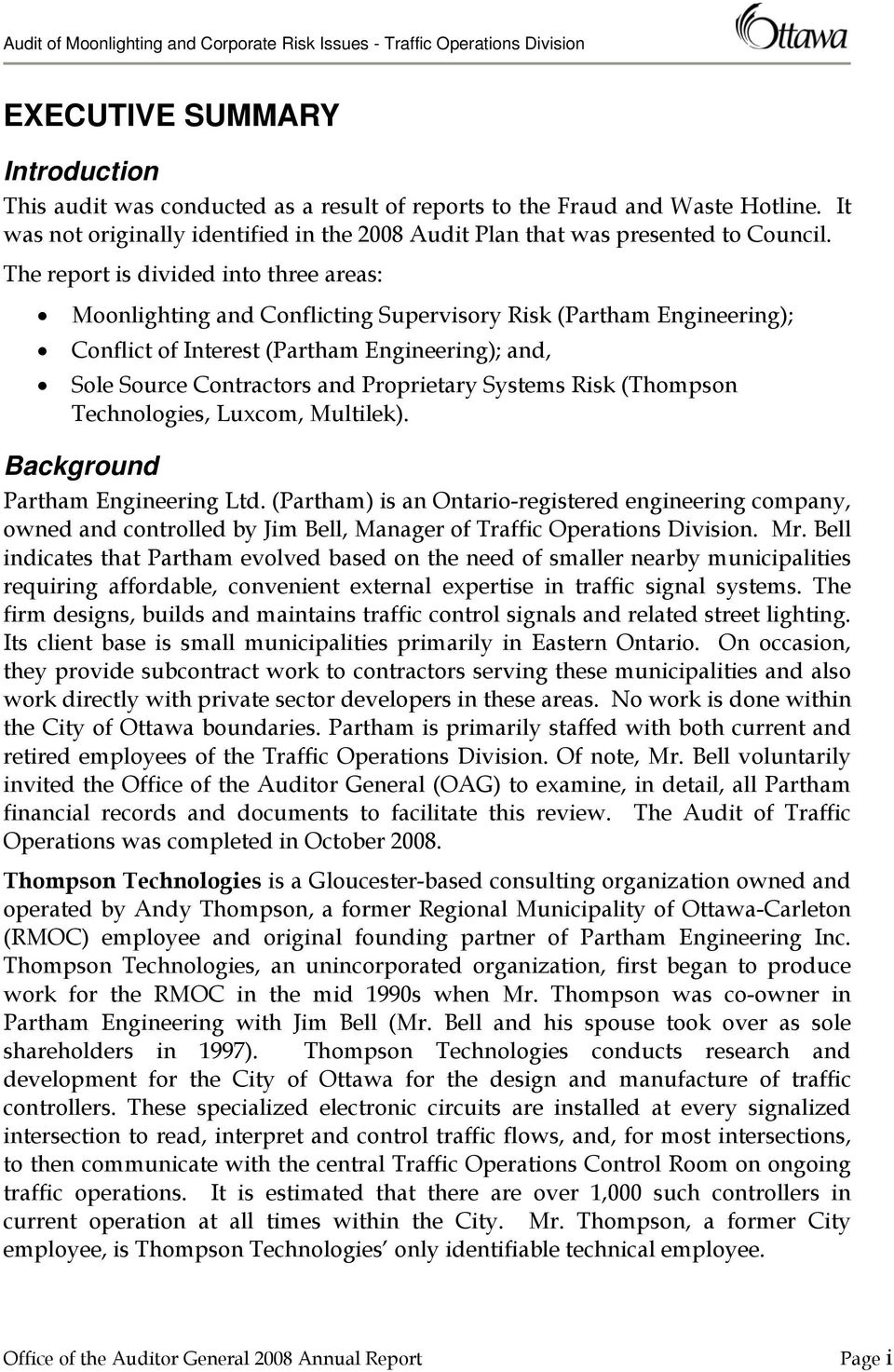Systems Risk (Thompson Technologies, Luxcom, Multilek). Background Partham Engineering Ltd.