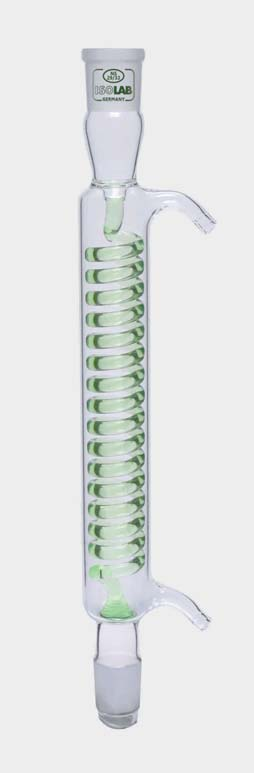 LES RÉFRIGÉRATEURS spiral - verre avec un manche à côté Sont fabriqués en verre borosilicate 12592 conformément à la norme DIN 3.