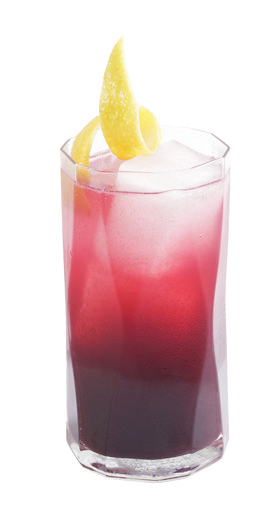 Blueberry Limonade Long Drink alcohol-free 7 cl (2.4oz) blueberry puree 3 cl (1 oz) lemon puree 1 cl (0.3 oz) cane sugar syrup 10 cl (3.