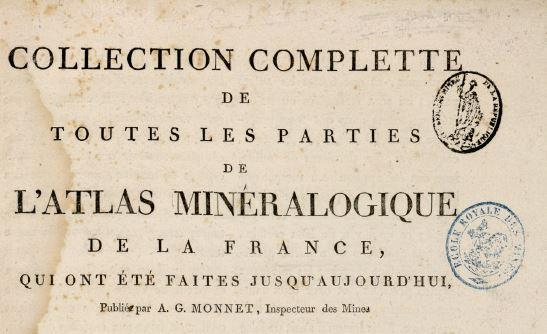 «Carte Minéralogique des environs de FONTAINEBLEAU, ESTAMPES, et DOURDAN» (1767).