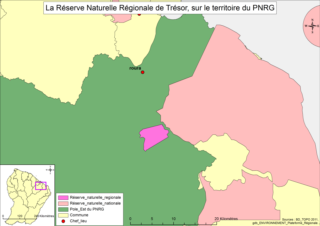 naturelles guyanaises) et 2 475 hectares (d après DIREN Guyane 2007 - Atlas des sites et espaces naturels protégés de Guyane Direction régionale de l environnement de Guyane, Cayenne 96 pages