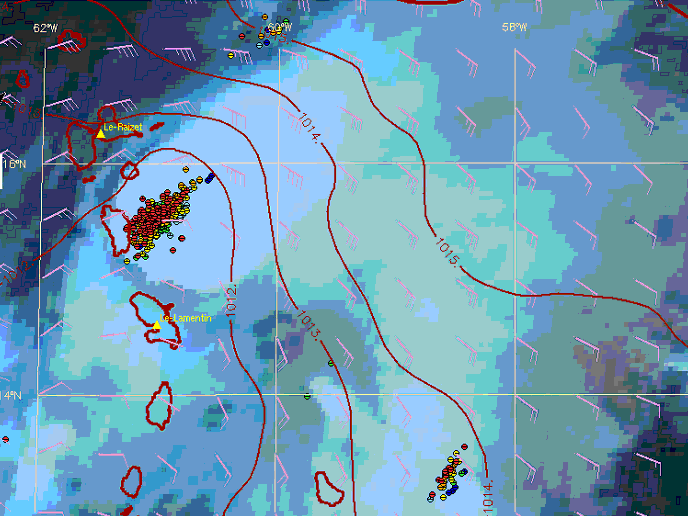 DT7 / Onde tropicale forte : Bilan Passage d une onde avec foyers pluvio orageux actifs en tête d onde sur la