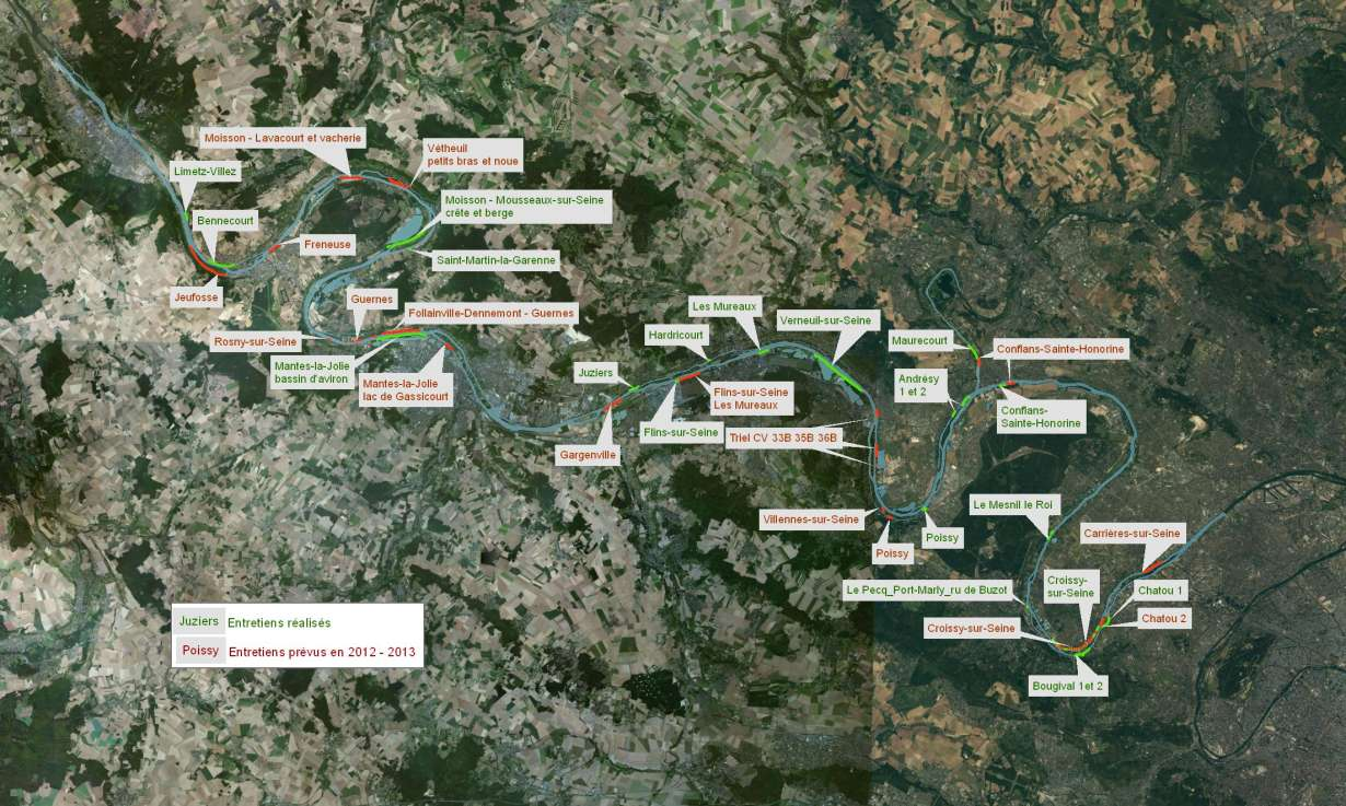 Carte de l entretien des berges Il s agit d une compétence supplémentaire du SMSO par rapport aux SMABS / SIVS Un budget annuel de 250 000 à 300 000 TTC sur des opérations réparties sur