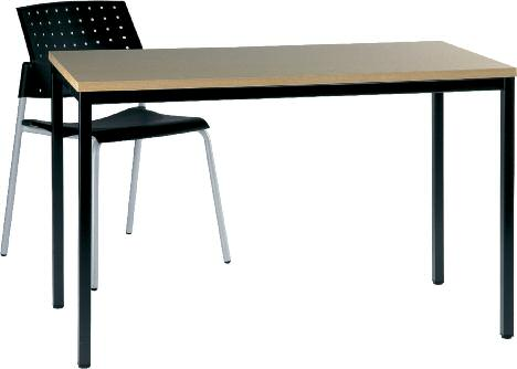 9572 Table conférence coloris hêtre. Plateau en mélaminé épaisseur 25 mm. Chants ABS 3 mm.