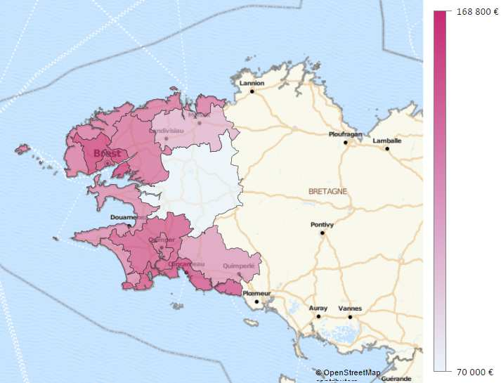 Les maisons anciennes Zones géographiques Prix médian Evolution sur 1 an Agglomération de Brest 168.800-5,6% Littoral Penmarch à Clohars-Carnoët Agglomération de Quimper 160.000-3,0% 154.