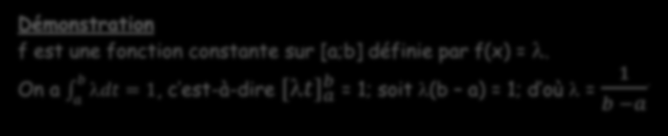 L loi uniforme sur [;] III Définition et propriétés Définition et désignent deux nomres réels distincts.