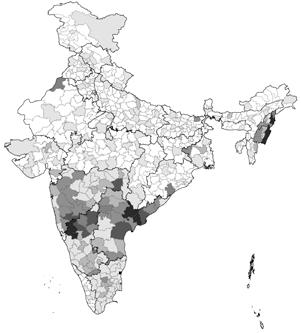 A S I E L E P O I N T S U R L É P I D É M I E D E S I D A 2 0 0 6 Prévalence du VIH en Inde, par district, 2005 Prévalence du VIH (sites prénatals) Pas de données disponibles Nombre de personnes