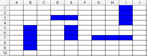 Exercice 7 - Bataille navale Au jeu de la bataille navale, chaque joueur (A et B) a un carton quadrillé dont les cases sont notées de A à J et de 1 à 10 et sur lequel sont schématisés en bleu cinq