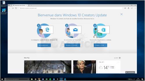 4. Vous voilà désormais avec Windows 10 Creators Update. 5.