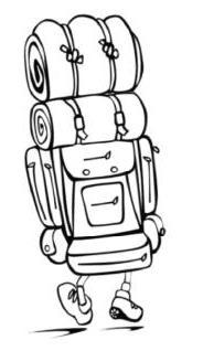 MATERIEL POUR LE CAMP : Un sac à dos, une valise ou un sac de voyage marqué au nom de l'enfant (obligation pour le transport en train) ; prévoir pour le bivouac, un sac à dos (~50 L) pouvant contenir