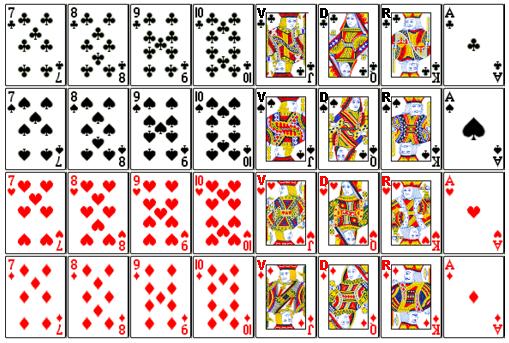 0) Quelques notations Dans ce chapitre, nous ferons très souvent référence : -au dé "cubique", à 6 faces, a priori équilibré : -au jeu de 32 cartes,