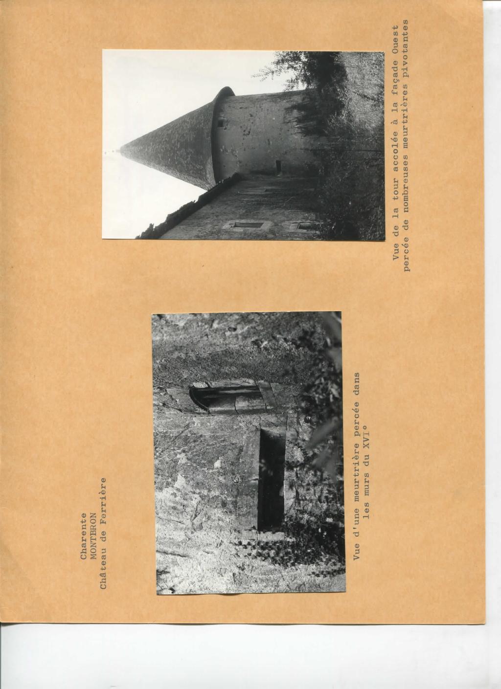 Château de Perrière Vue d'une meurtrière percée dans les murs du XVI0 Vue de