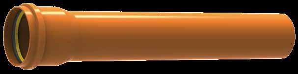 Rigid PVC pipes for domestic and industrial sewage complying with standard UNI EN 11. (colour RAL 8023 OrangeBrown).