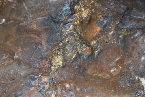 14 Quartz riche en sulfures (chalcopyrite, pyrite, galène, sphalérite,