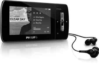 Philips GoGear audio player frcontenu de la boîte Écouteurs Câble USB Étui Quick start guide CD-rom Guide de mise en route * Les images