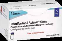 PRÉPARATIONS INJECTABLES Rémifentanil Actavis Dosage : 5 mg Forme : Poudre pour solution injectable/pour perfusion (IV) Conditionnement : 5 flacons de 5 mg Équivalent : Ultiva CIP : 34009 579 534 6 1
