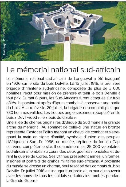 Document n 7 : Le mémorial national sudafricain Article extrait de Vivre en Somme, Juillet 2016, p.