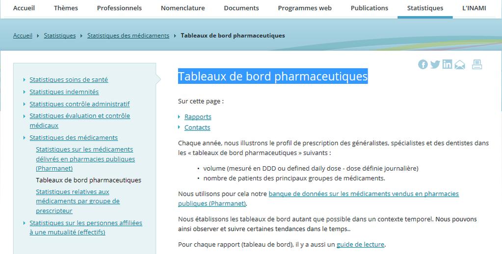 Tableaux de bords pharmaceutiques http://www.riziv.fgov.