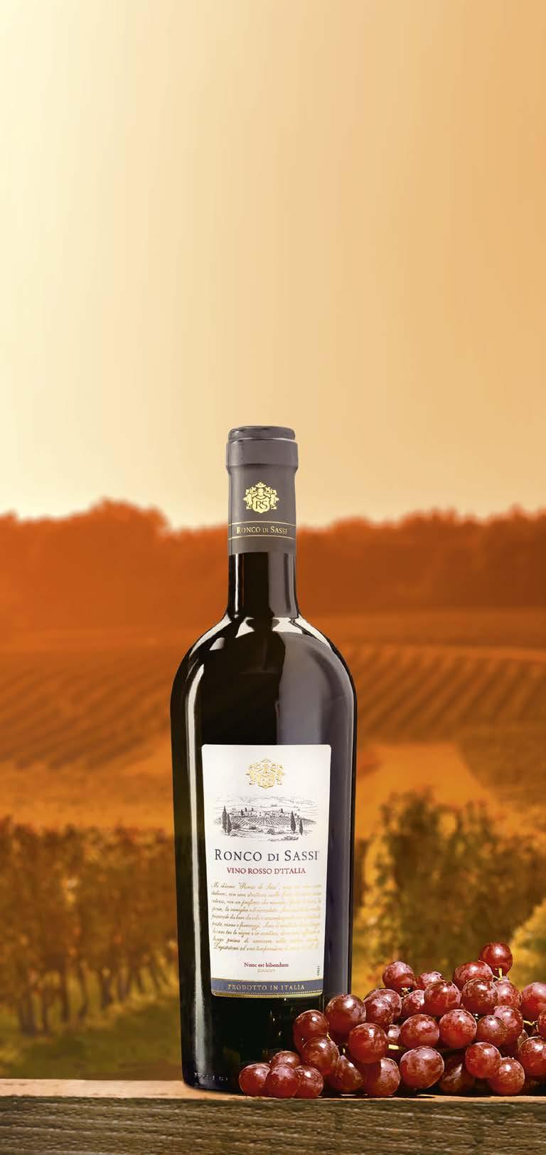 Ronco di Sassi EXHAUSTEUR DE SAVEURS vin d exception originaire d Italie, grenat, plein et doux, au nez de