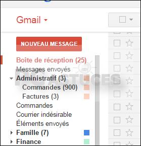 Faites-le glisser sur le dossier de votre compte Gmail IMAP. 7. Relâchez le bouton de la souris : les messages et sous-dossiers sont déplacés à votre messagerie Gmail. 8.