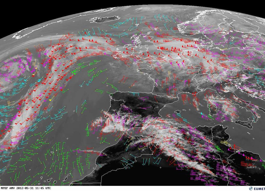 Mesure de vents : à partir de séries d images Observations satellitaires pour le prévisionniste 17 > 950 hpa