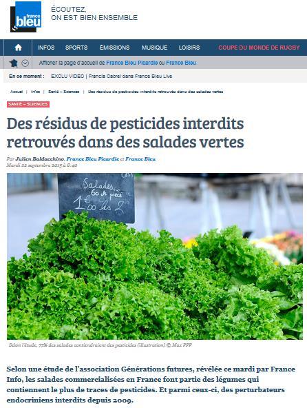 France bleu : des résidus de pesticides interdits retrouvés dans les salades