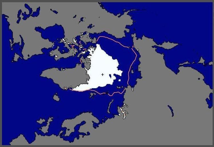 La fonte de la banquise arctique moyenne 1979 / 2000 USA 15 septembre