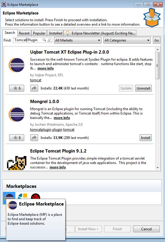 Installation du serveur Tomcat Récupérez Tomcat x86 ou x64 dans l archive ou téléchargez-le à l adresse (http://tomcat.apache.org/download-h80.cgi). Décompressez l archive dans c:\serveur\.