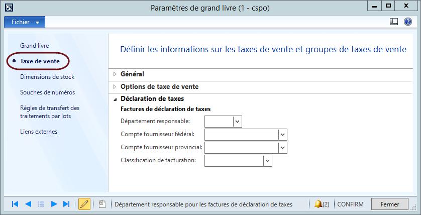 Grand livre Finances Déclaration de taxes - Production des factures et des écritures Version 1.0.133 1 Grand livre 1.