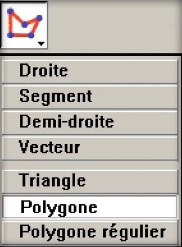 7 Tracer un polygone Cliquer sur le bouton «Polygone». Cliquer sur les sommets du polygone (points déjà tracés ou non).